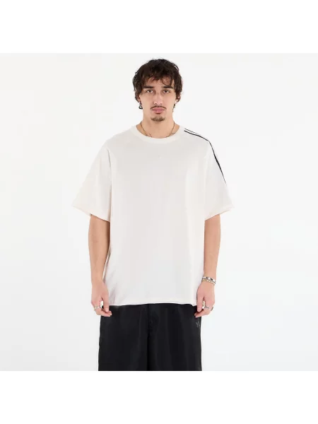 Tricou Raw Edge 3 Stripes Short Sleeve T-Shirt Chalk White M alb