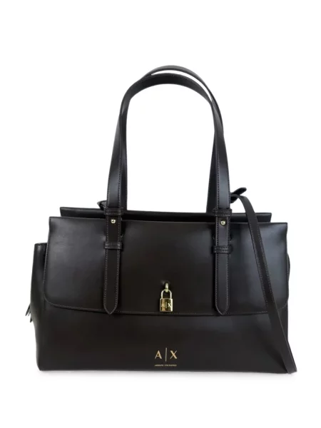 Geantă shopper Armani Exchange cu imagine maro