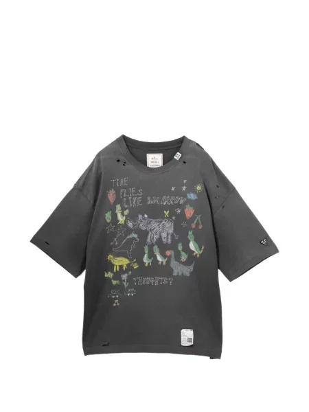 Grafic tricou Maison Mihara Yasuhiro zdrențuiți gri