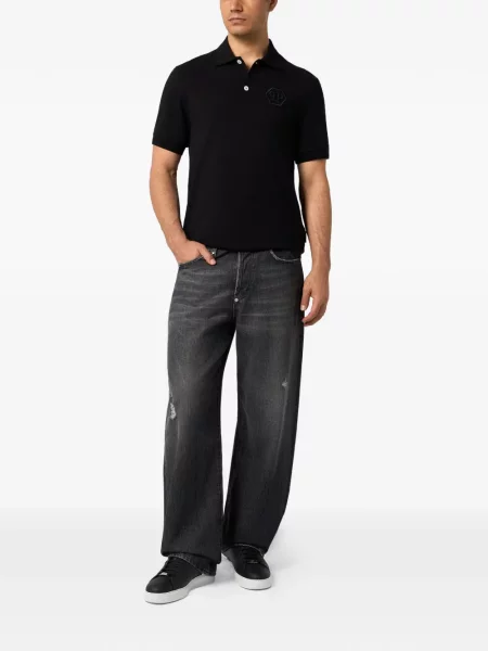 Polo Philipp Plein με κέντημα μαύρο