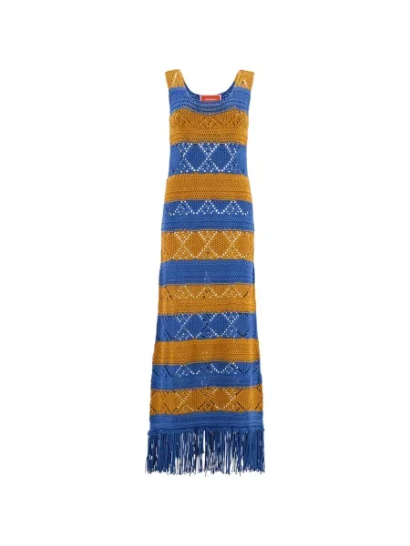 Rochie La Doublej cu franjuri de costum albastru