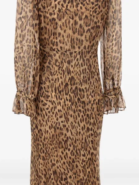 Sukienka Rixo z nadrukiem garniturowa brązowa