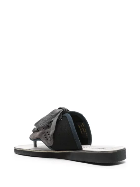 Șlapi Acne Studios cu șireturi din dantelă negru
