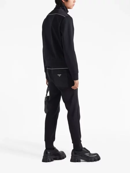 Pantaloni sport Prada cu autograf negru