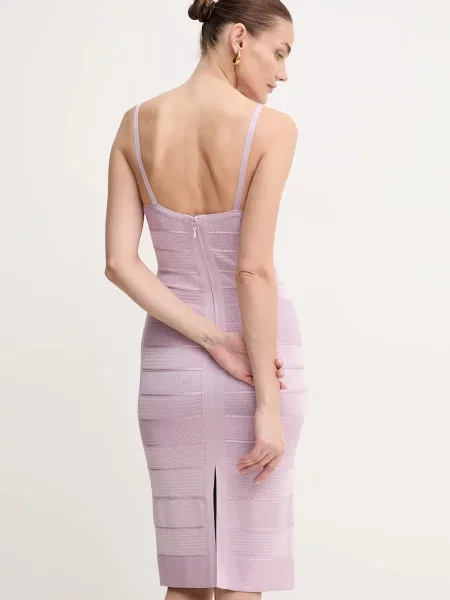 Herve Leger rochie Rowan mini mulata violet