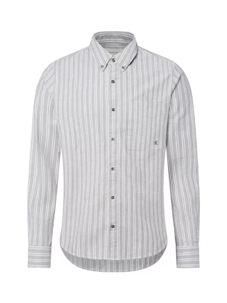 Calvin Klein Jeans Koszula Mężczyźni Comfort Fit szary|zielony w S szara