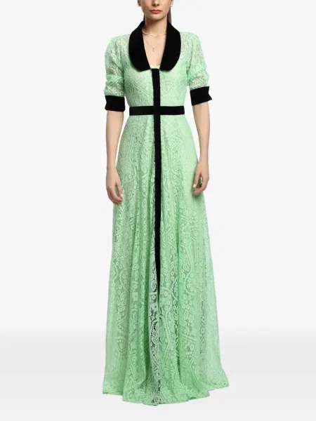 Sukienka maxi Miau By Clara Rotescu koronkowa zielona