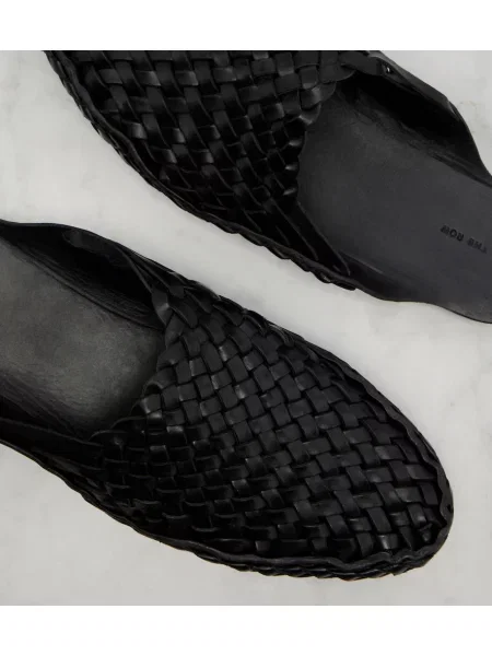 Papuci tip mules The Row din piele negru