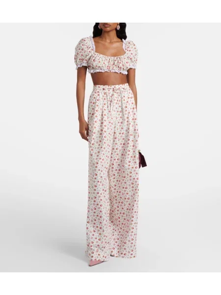 Top Dolce&gabbana cu model floral din dantelă alb