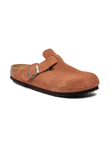 Birkenstock Boston Suede Embossed Narrow Fit Orange Unisex Sandały Birkenstock Size: 5 pomarańczowy