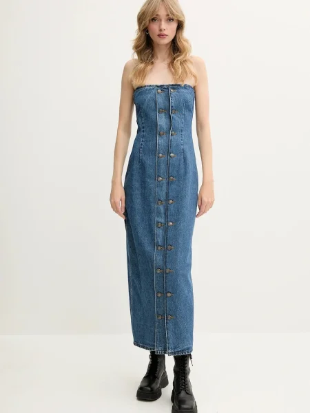 Rotate rochie din denim albastru