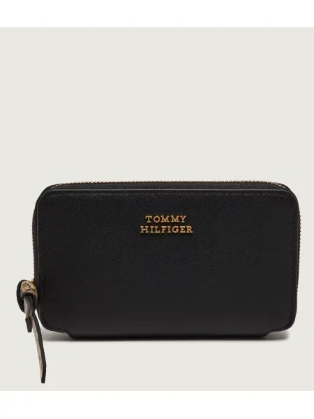 Tommy Hilfiger Pénztárca Th Leather Med Za Wallet fekete