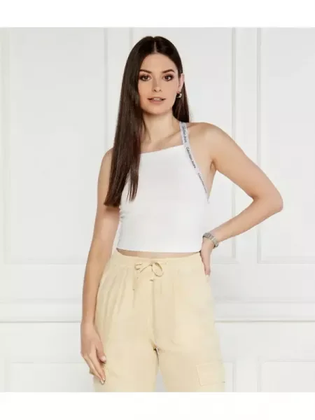 Calvin Klein Jeans Felső Logo Slim Fit fehér