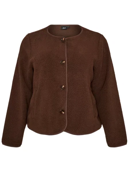 Zizzi Jachetă fleece închis maro