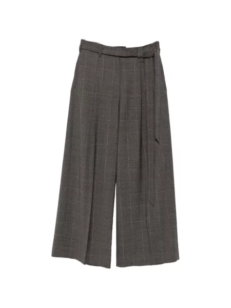 Cu centură pantaloni Simone Rocha în carouri gri