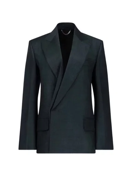 Sacou Victoria Beckham cu două rânduri de nasturi verde