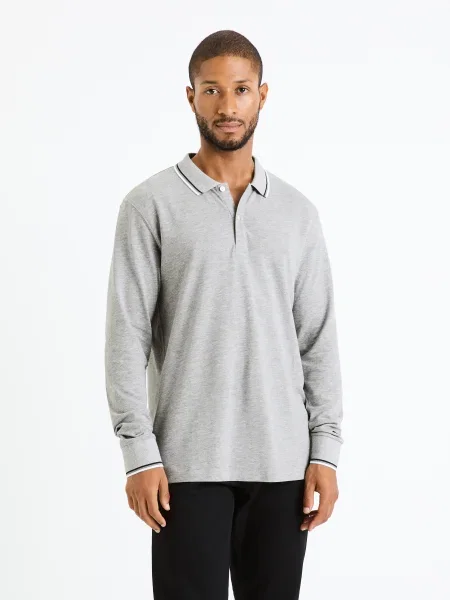 Поло тениска Celio сиво