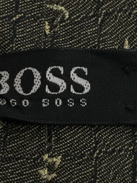 Cravată Boss de mătase cu model floral verde