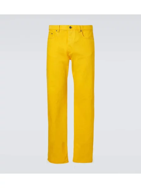 Ravne kavbojke Versace rumena