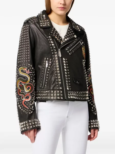 Geacă Philipp Plein cu broderie negru
