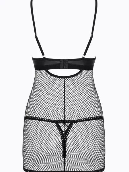 Прозрачное платье и трусики стринг Комплект_Obsessive_Rebella_chemise чорна