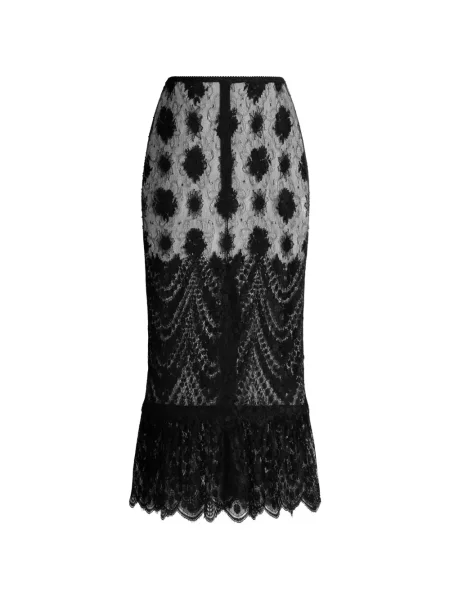 Fustă midi Dolce & Gabbana din dantelă negru
