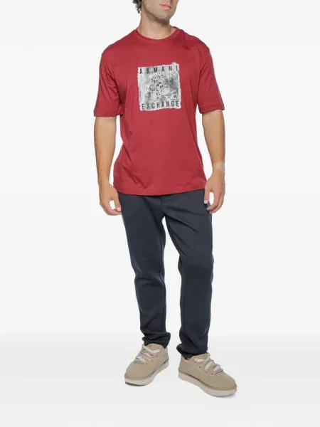 Tricou Armani Exchange cu imagine roșu