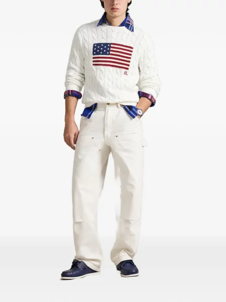 Καρό polo Polo Ralph Lauren με κέντημα πλεγμένο ροζ