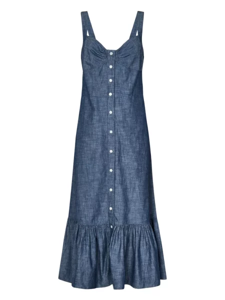 Warstwowa sukienka koszulowa Polo Ralph Lauren garniturowa z kryształkami szara