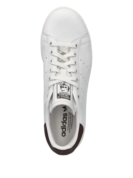 Pantaloni Adidas cu dungi din piele de căprioară alb