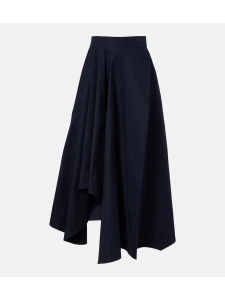 Fusta maxi Givenchy asimetrică din poplin albastru