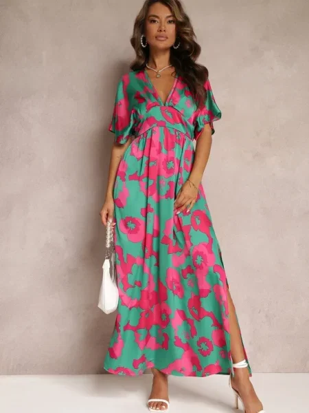 Rochie Clos Maxi cu Decupaje Aleri verde