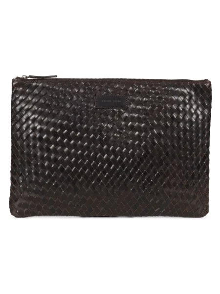 Torba na laptopa Howard London skórzana pleciona czarna