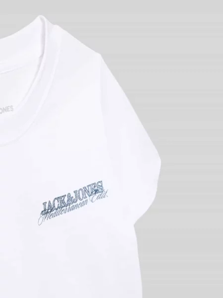 T-shirt z nadrukiem z przesłaniem model CASSIS' Jack & Jones biała