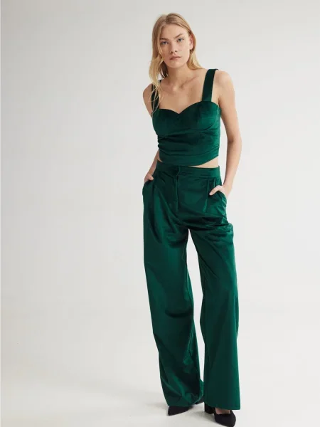 Pantaloni Scarlet închis verde