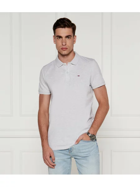 Tricou polo Tommy Jeans gri