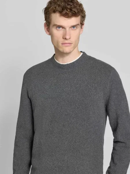 Sweter dzianinowy z kołnierzykiem polo model MAVERICK' Jack & Jones Premium