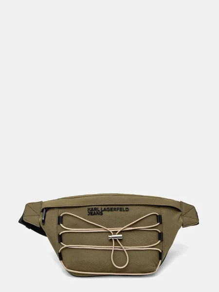 Torbica za okoli pasu Karl Lagerfeld Jeans zelena