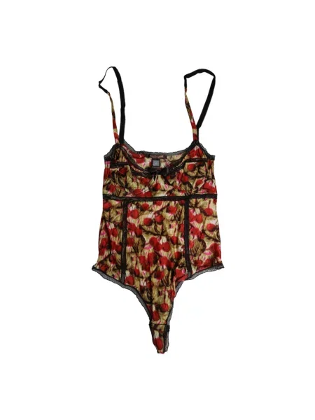 Body Roberto Cavalli z nadrukiem koronkowy