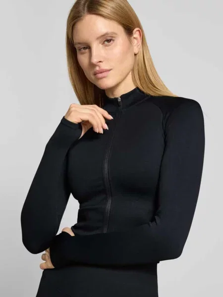 Kurtka w kroju slim fit z dwukierunkowym zamkiem błyskawicznym Aim'n czarna