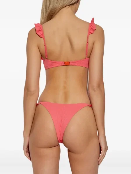 Bikini Marysia cu volane roz