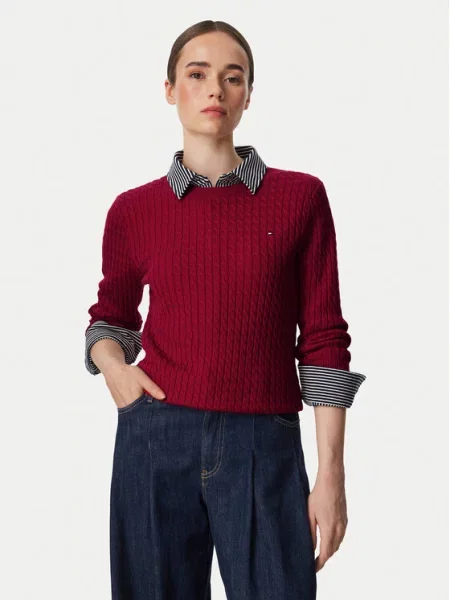 TOMMY HILFIGER Pulover rubin crvena