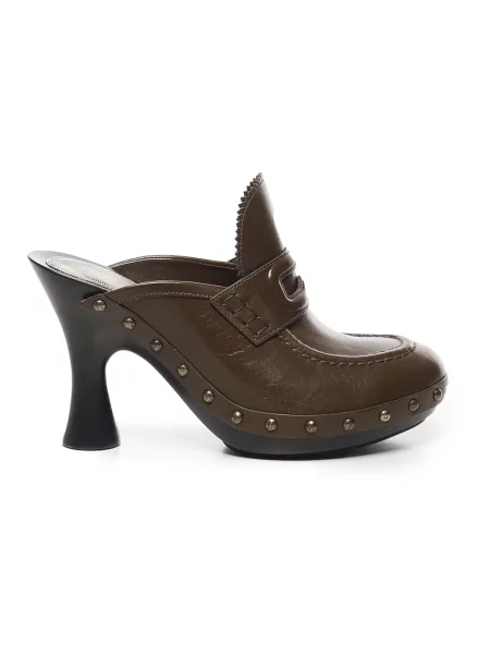 Klapki Burberry brązowe