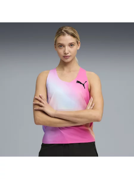 Top Puma bez rękawów różowy
