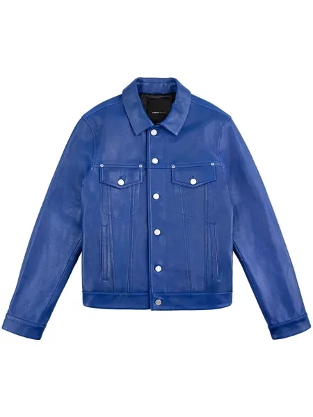Geanta de piele Purple Brand albastru