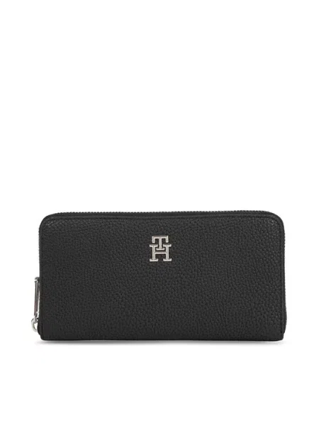 Portofel Tommy Hilfiger Th Emblem Large Za negru