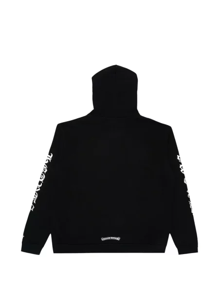 Суичър с качулка Chrome Hearts с принт със сърца черно