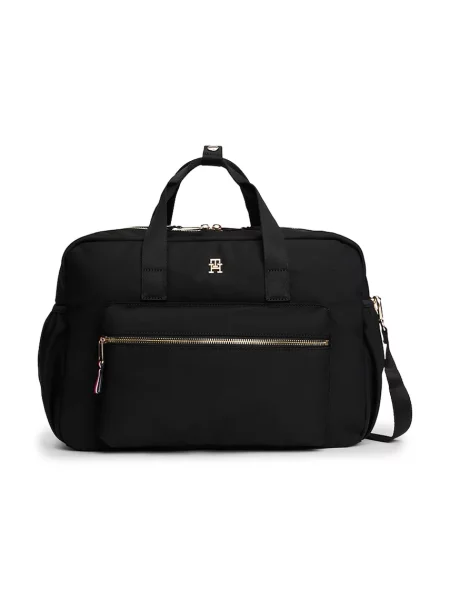 TOMMY HILFIGER Torba TH Monogram Plaque Changing' črna
