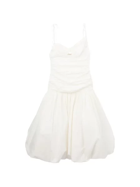 Rochie midi Self-portrait cu volane alb