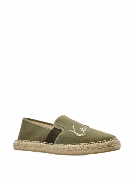 Espadrile Kenzo cu broderie verde